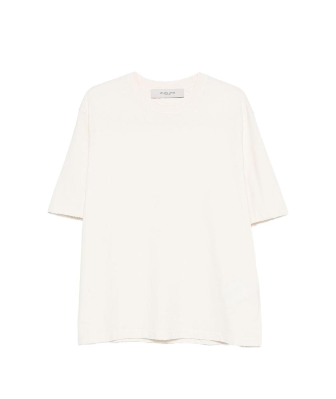 GOLDEN GOOSE DELUXE BRAND Белая хлопковая футболка, фото 1