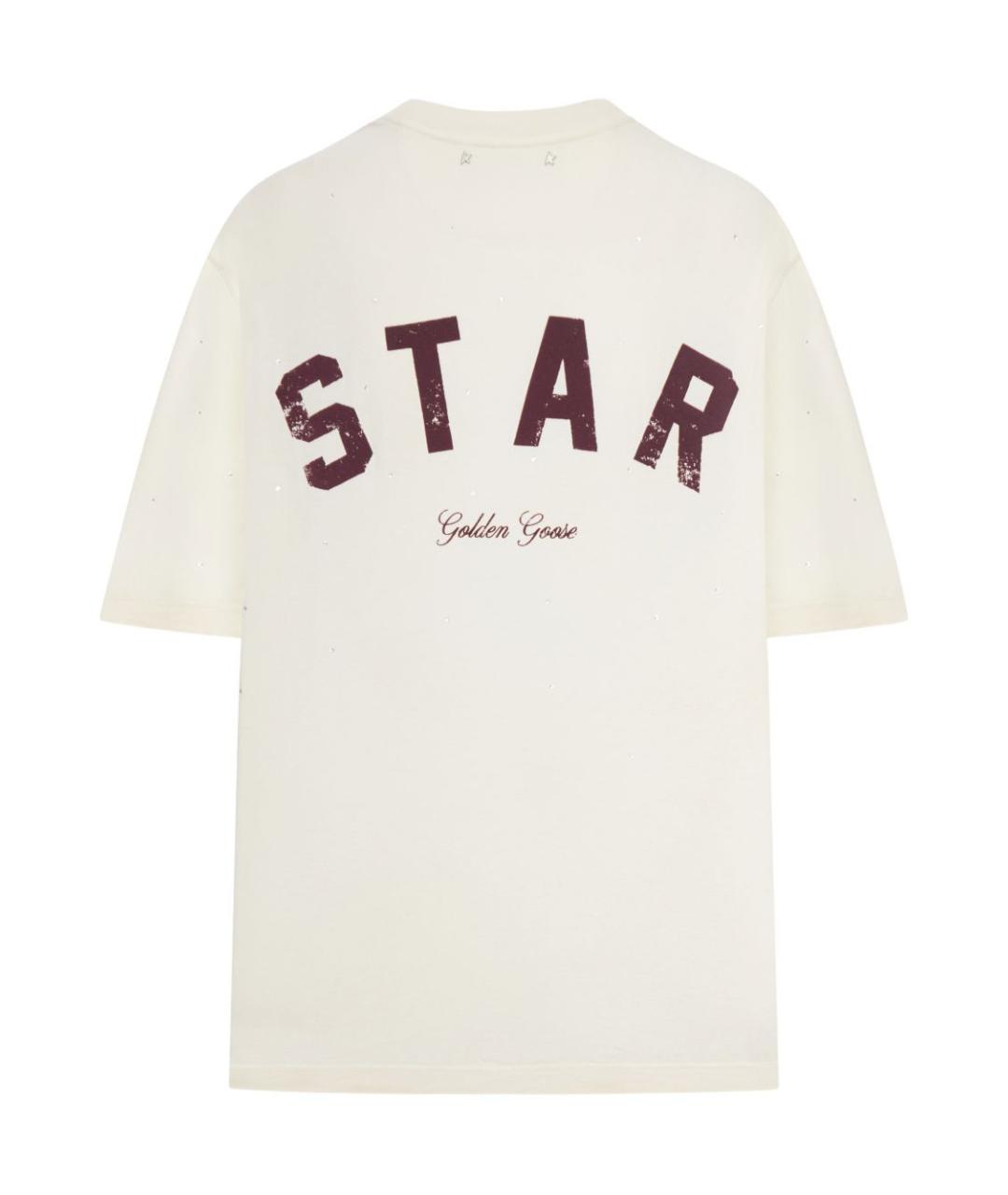 GOLDEN GOOSE DELUXE BRAND Белая хлопковая футболка, фото 1