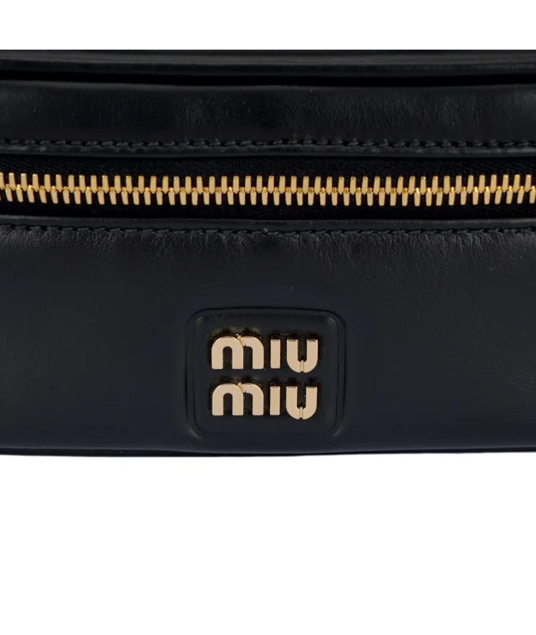 MIU MIU Черная кожаная сумка с короткими ручками, фото 4