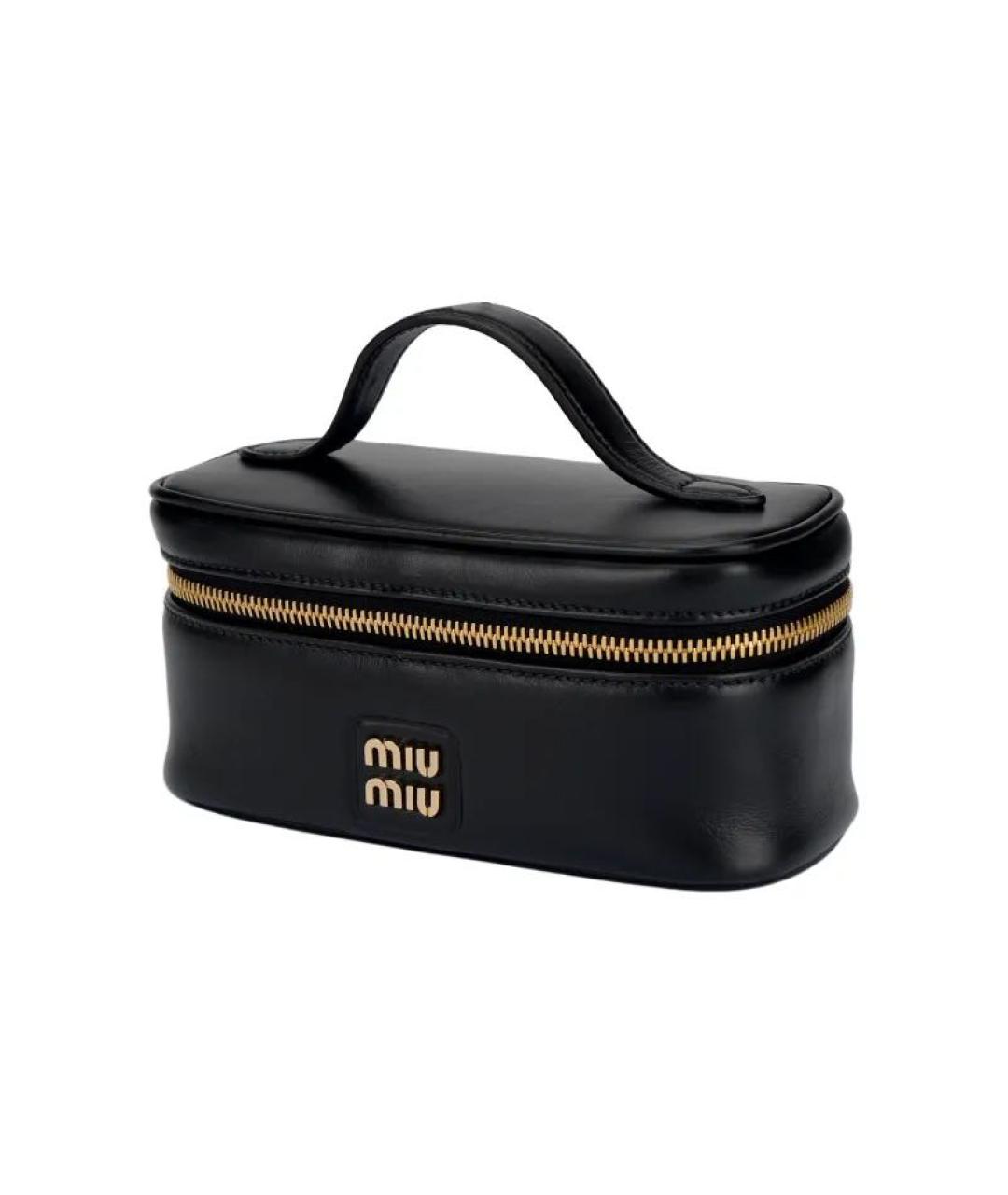 MIU MIU Черная кожаная сумка с короткими ручками, фото 2