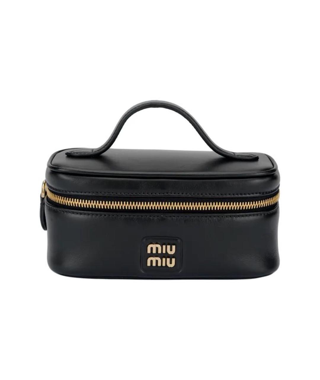 MIU MIU Черная кожаная сумка с короткими ручками, фото 6