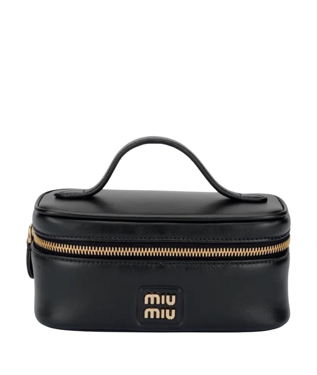 MIU MIU Черная кожаная сумка с короткими ручками, фото 1