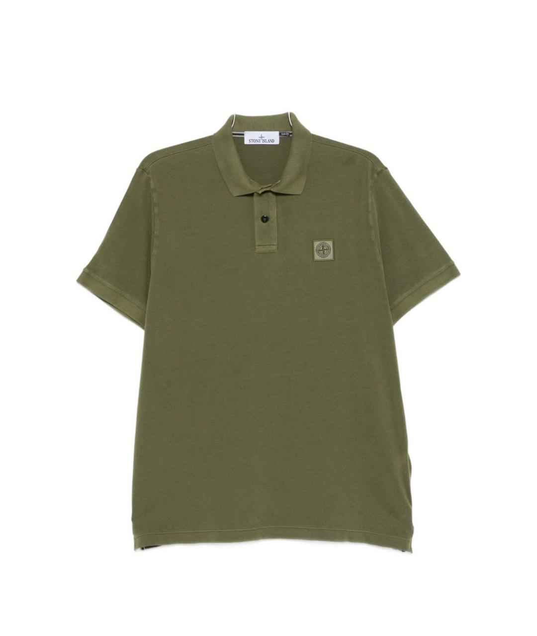 STONE ISLAND Зеленая хлопковая футболка, фото 1