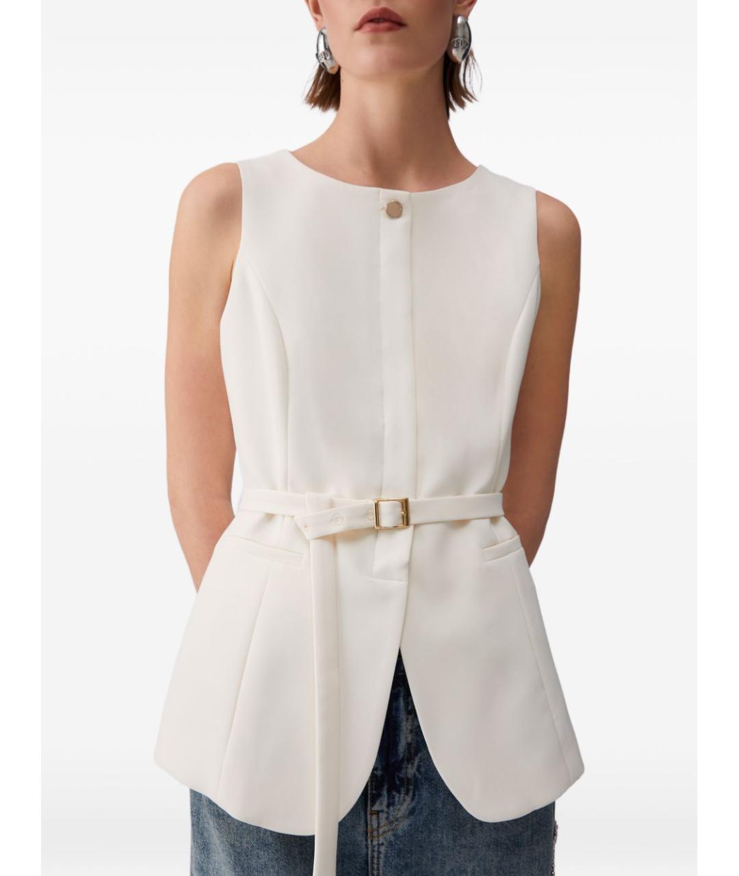 LIU JO Бежевый полиэстеровый жилет, фото 4