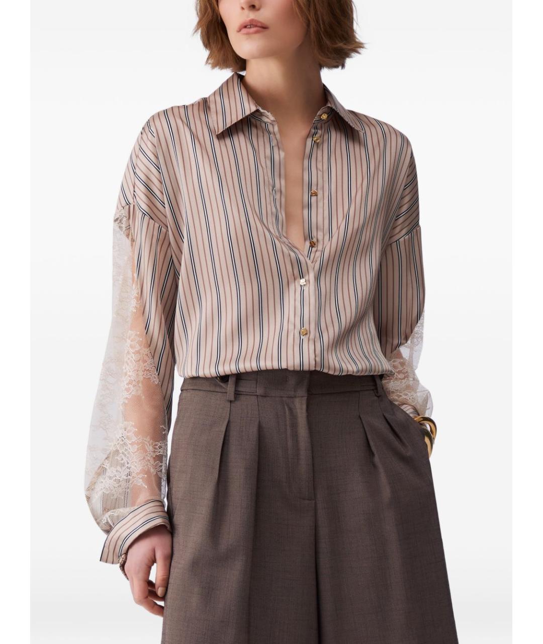 LIU JO Коричневая полиэстеровая рубашка, фото 5