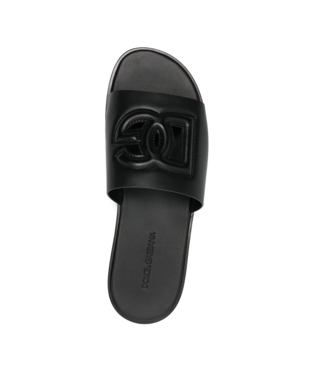 DOLCE&GABBANA Черные кожаные сандалии, фото 2