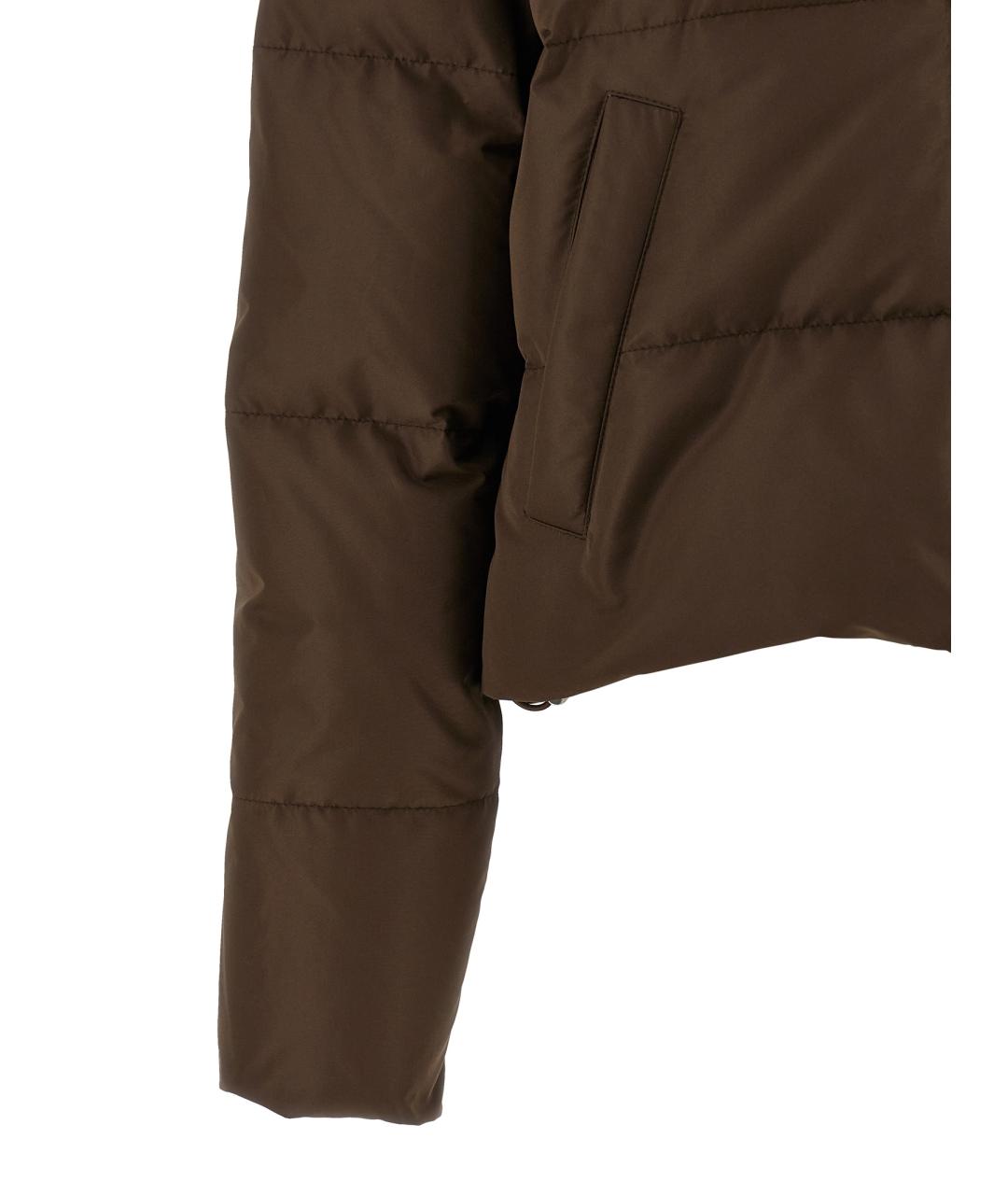 MIU MIU Коричневый полиэстеровый пуховик, фото 4