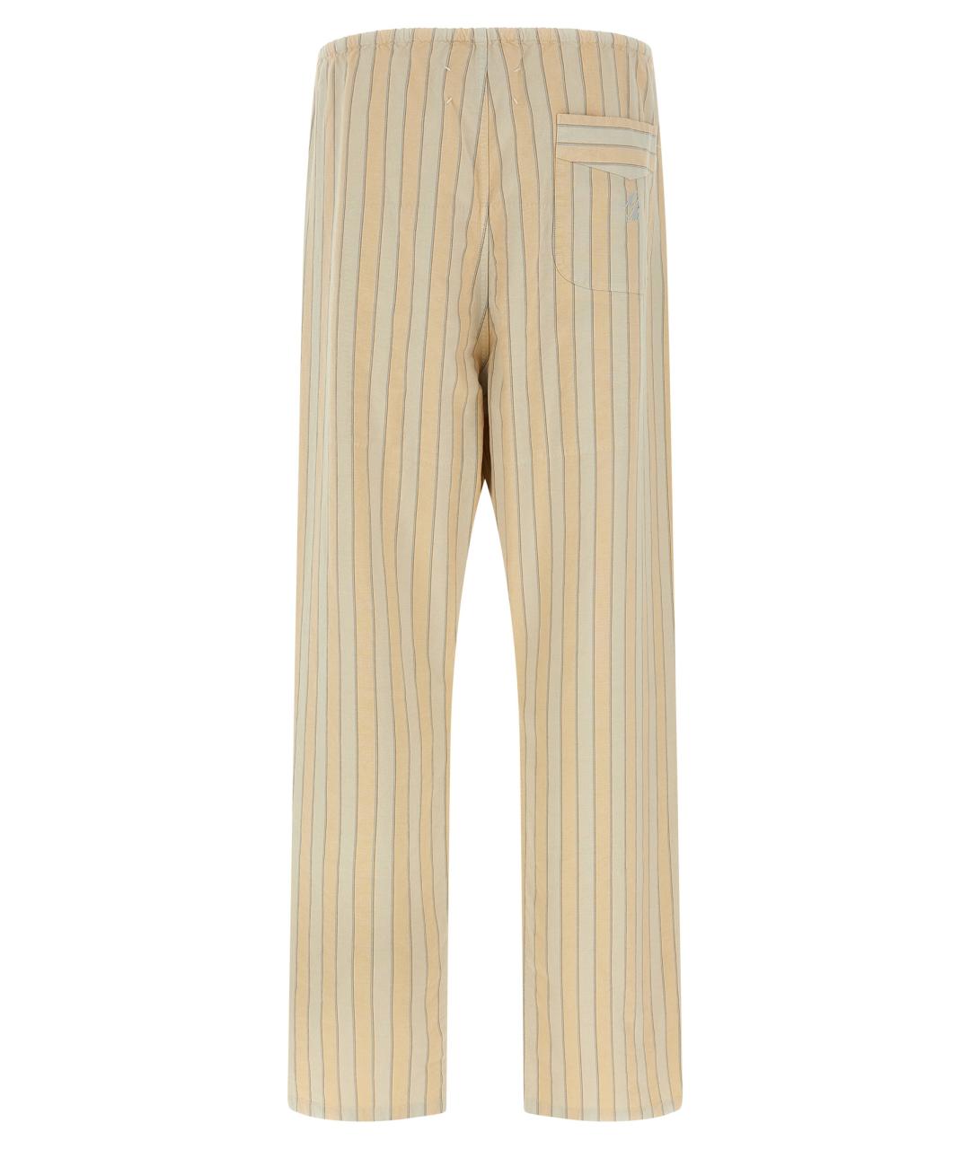 MAISON MARGIELA Бежевые хлопковые повседневные брюки, фото 2