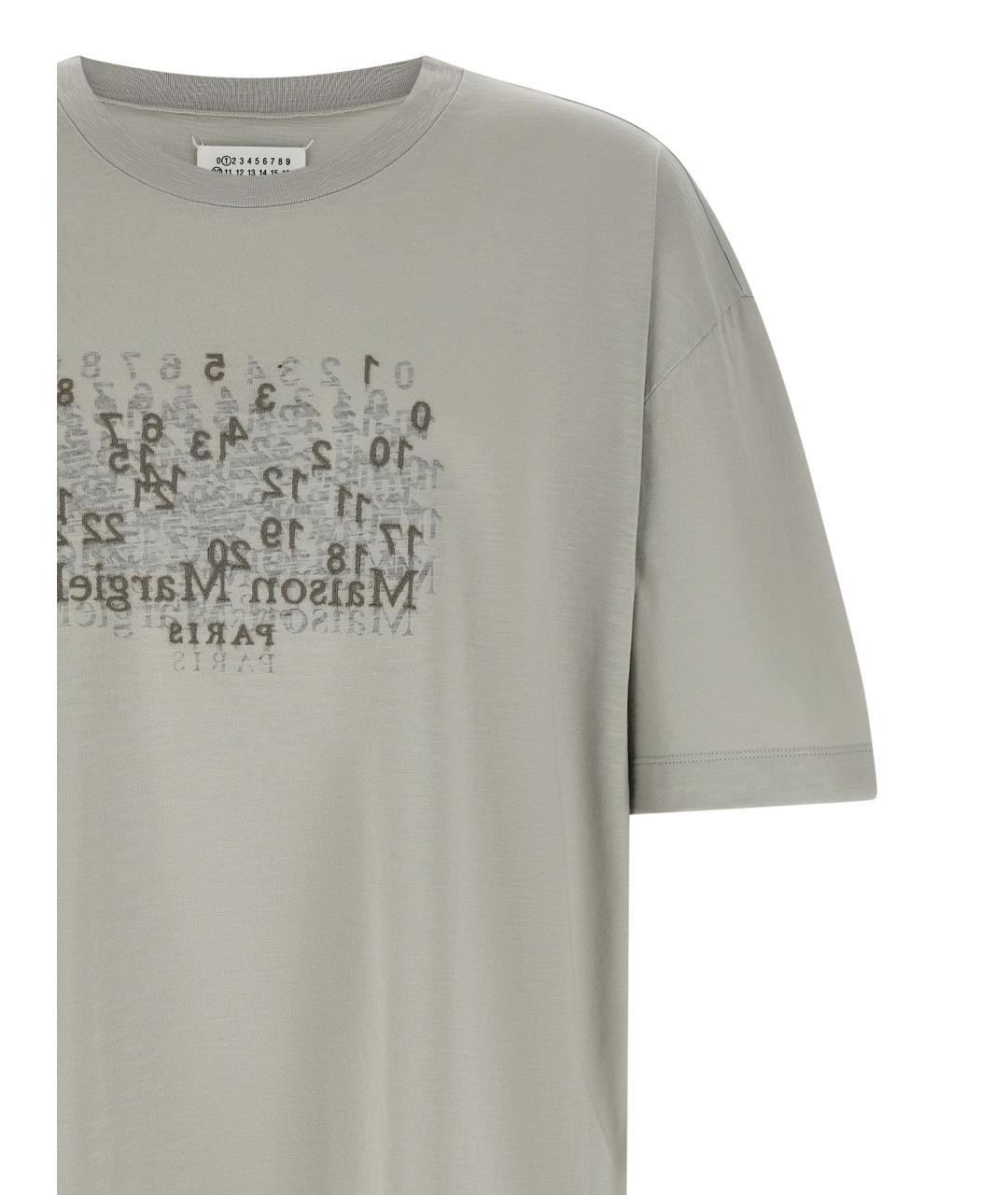 MAISON MARGIELA Серая хлопковая футболка, фото 3