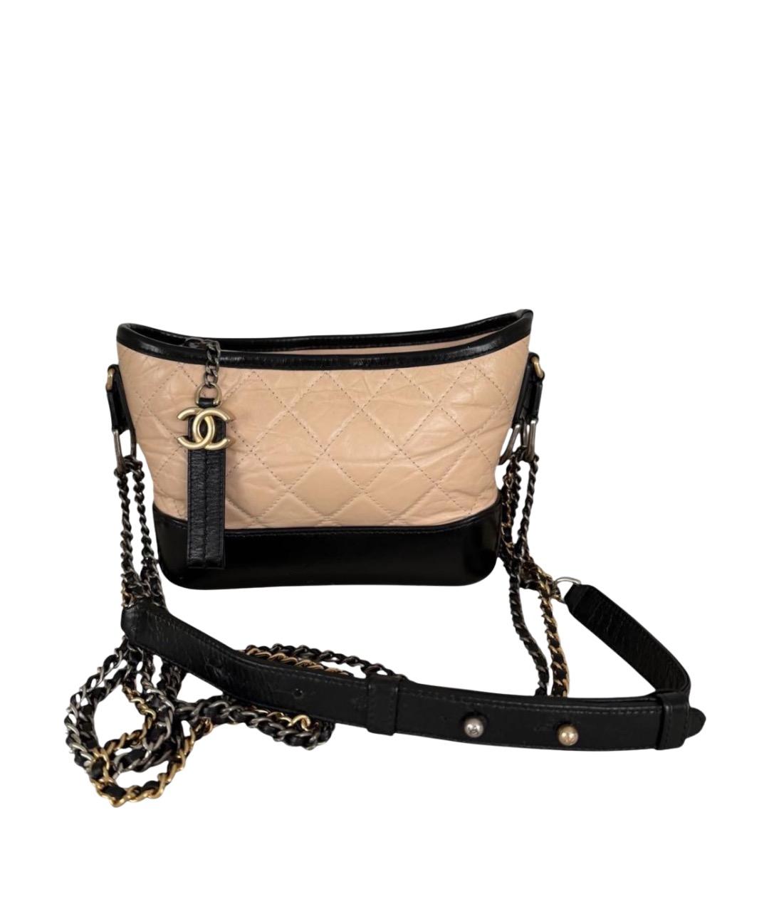 CHANEL Бежевая кожаная сумка через плечо, фото 1