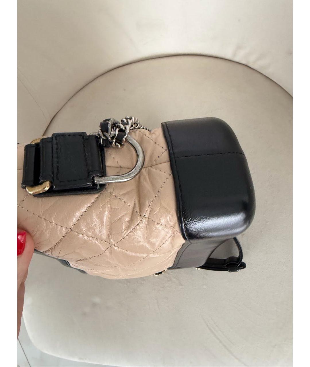 CHANEL Бежевая кожаная сумка через плечо, фото 7