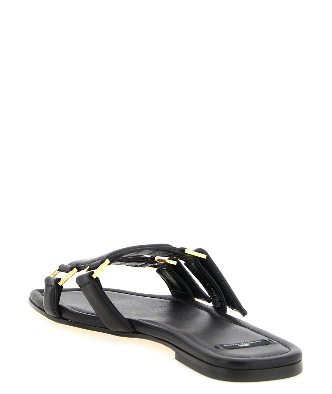 ELISABETTA FRANCHI Черные кожаные шлепанцы, фото 3