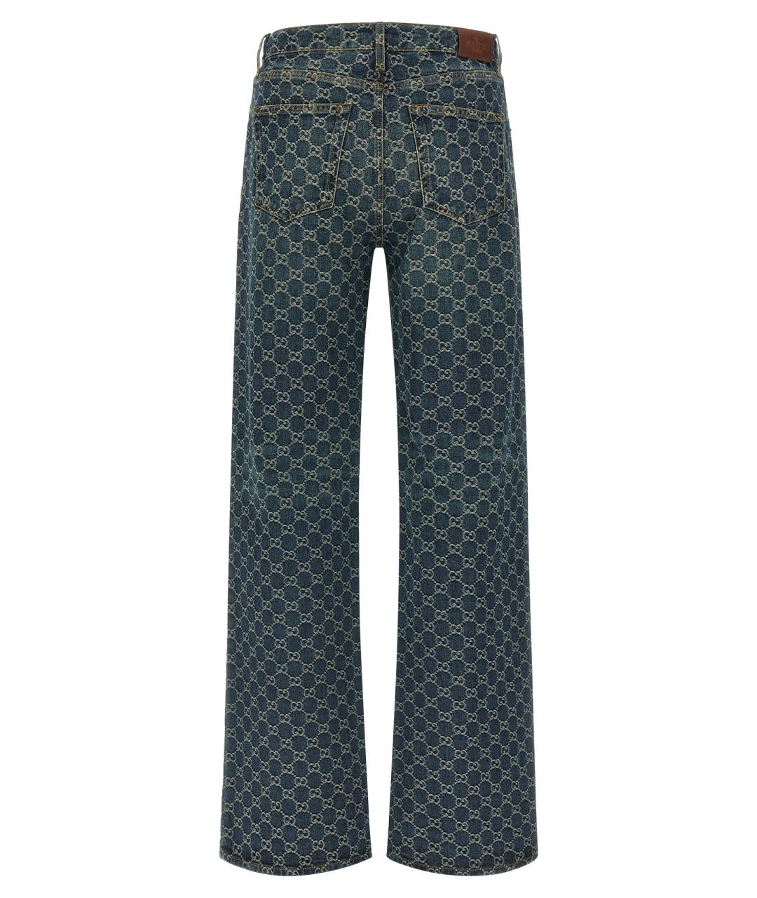 GUCCI Синие хлопковые прямые джинсы, фото 2