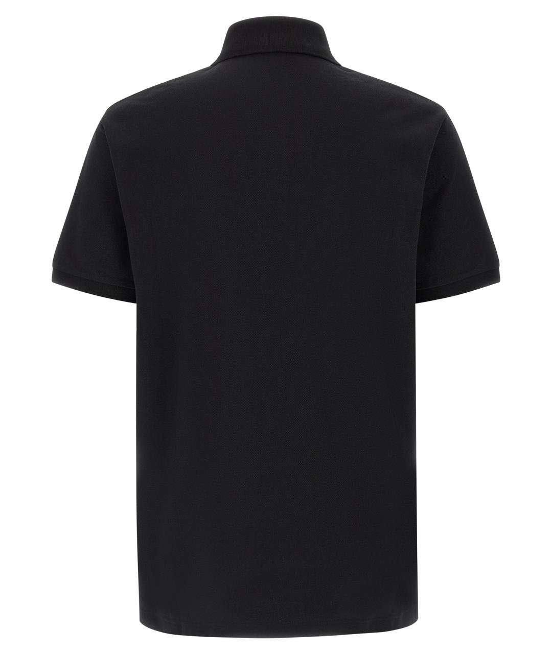 GUCCI Черное хлопковое поло с коротким рукавом, фото 2