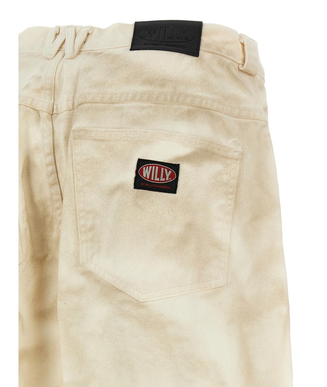 WILLY CHAVARRIA Бежевые хлопковые прямые джинсы, фото 4