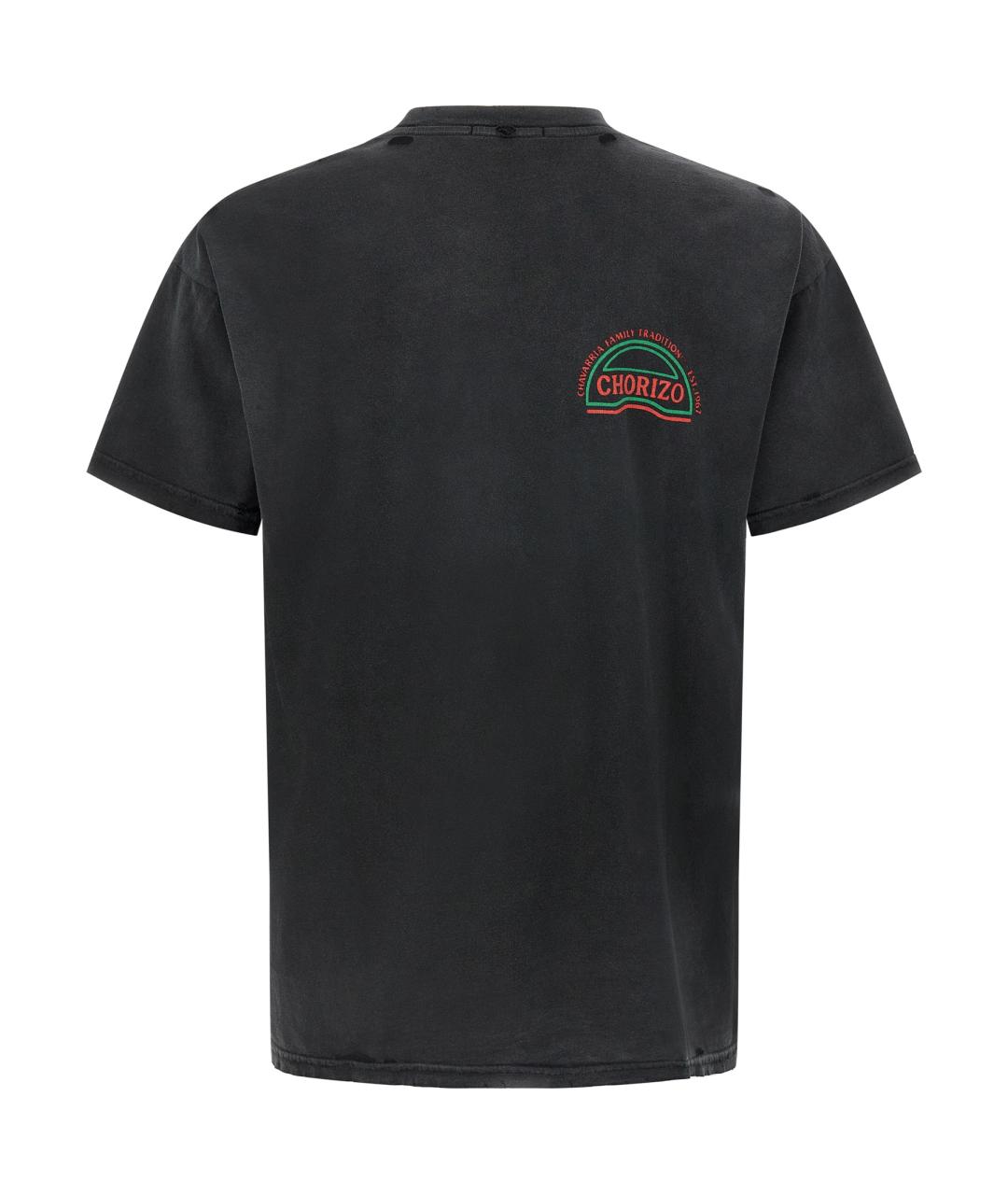 WILLY CHAVARRIA Черная хлопковая футболка, фото 2