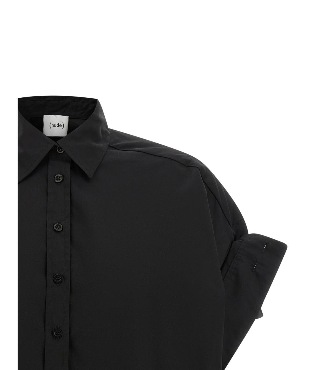 NUDE Черная хлопковая рубашка, фото 4