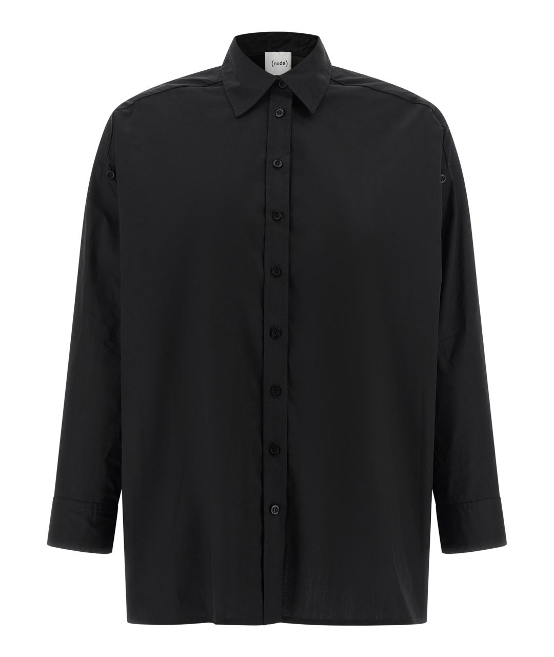 NUDE Черная хлопковая рубашка, фото 2