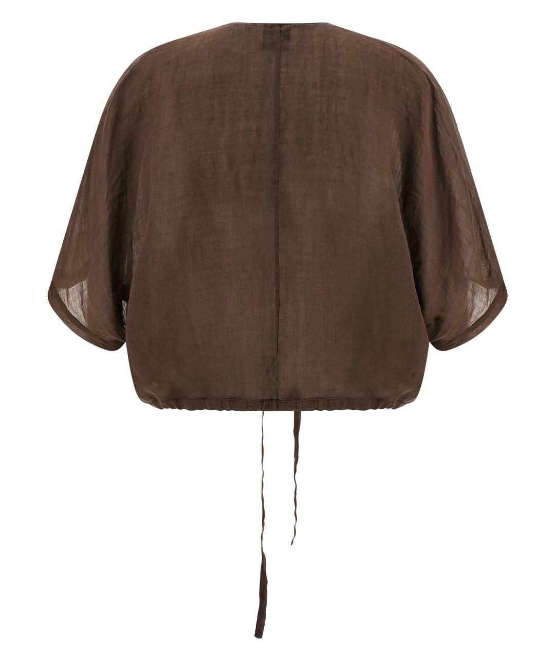 NUDE Коричневая льняная блузы, фото 2