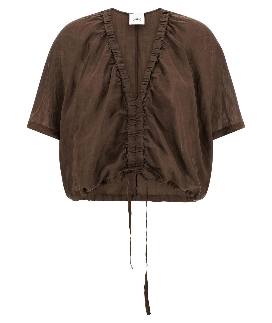 NUDE Коричневая льняная блузы, фото 1