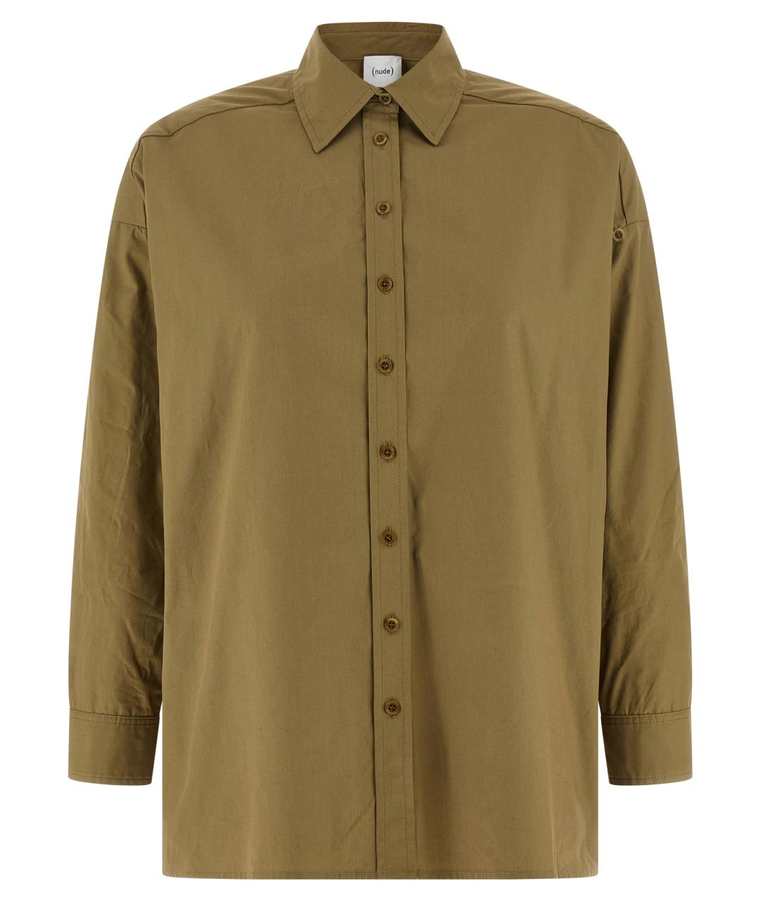 NUDE Зеленая хлопковая рубашка, фото 2
