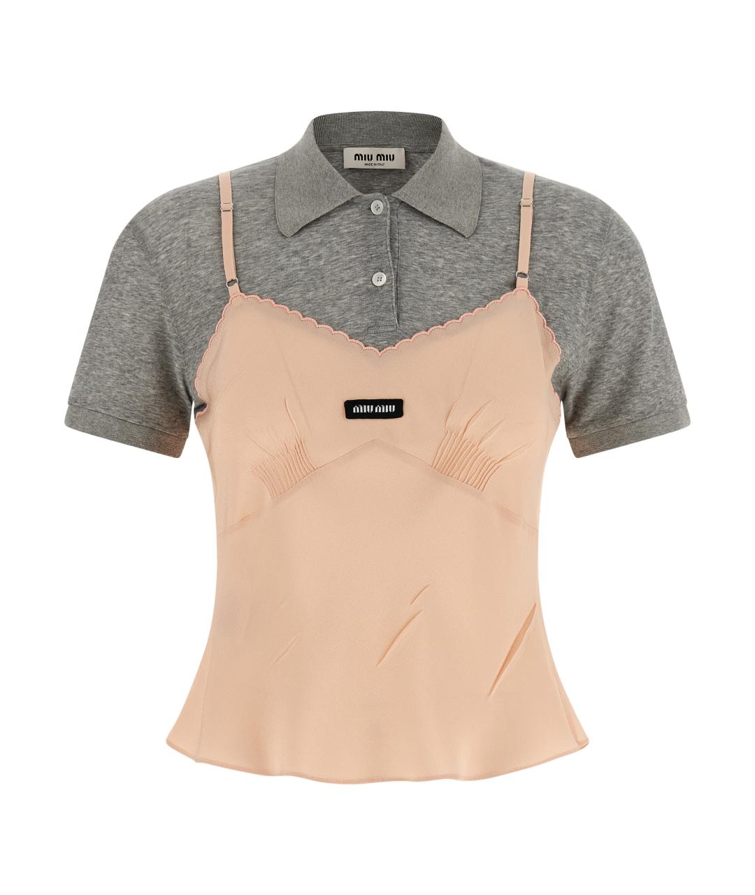 MIU MIU Мульти шелковая майка, фото 1