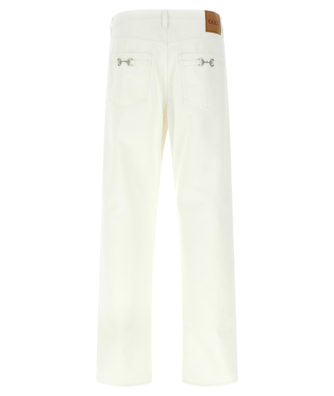 GUCCI Белые хлопковые прямые джинсы, фото 2
