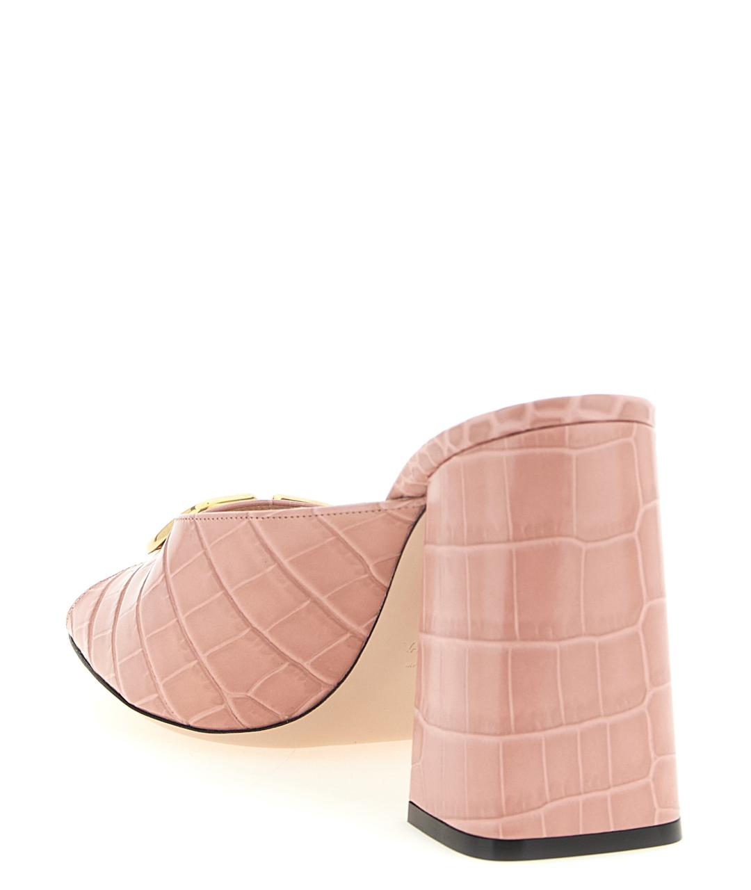 VALENTINO Розовые кожаные босоножки, фото 3