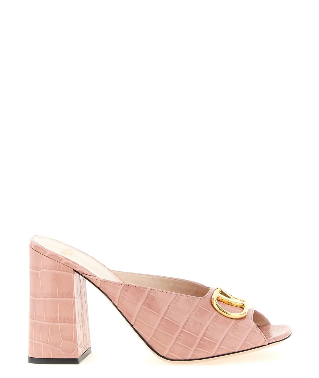 VALENTINO Розовые кожаные босоножки, фото 1