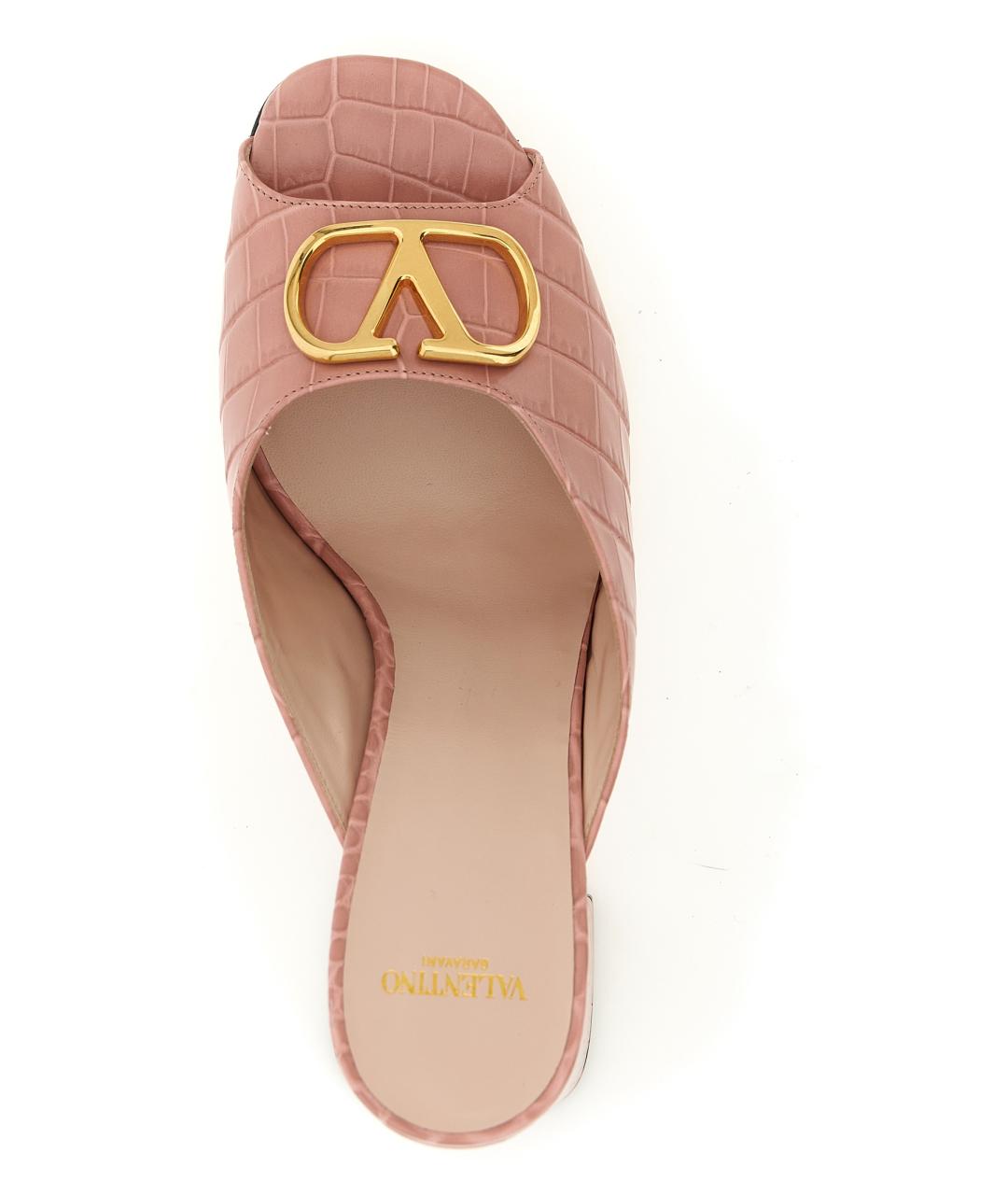 VALENTINO Розовые кожаные босоножки, фото 4