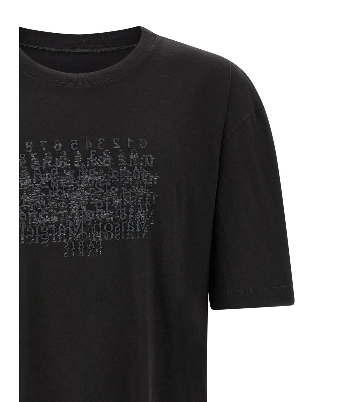MAISON MARGIELA Черная хлопковая футболка, фото 3