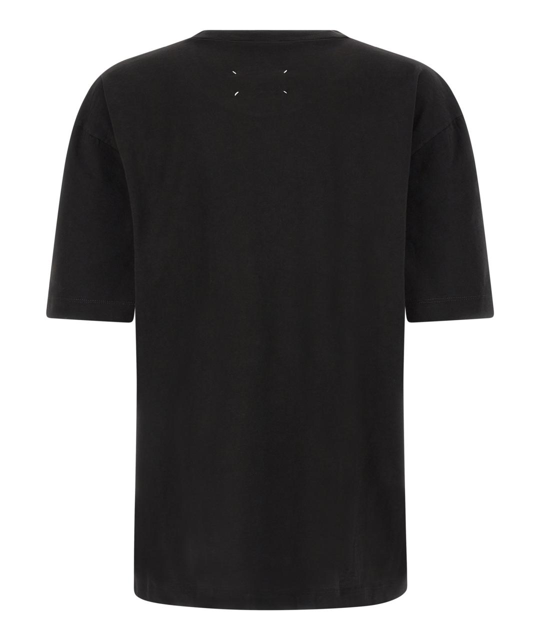MAISON MARGIELA Черная хлопковая футболка, фото 2