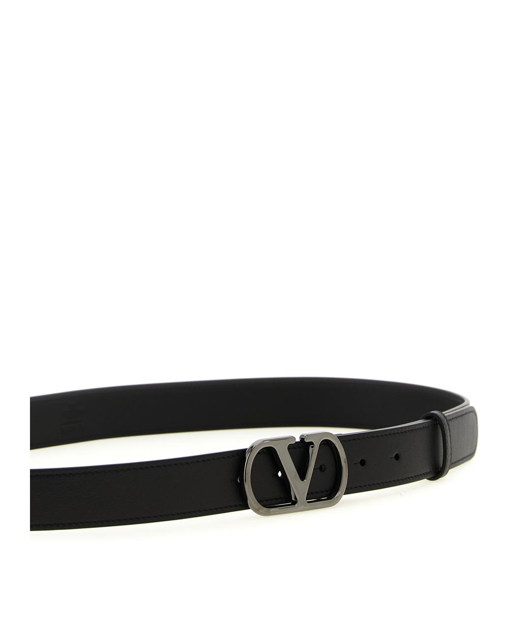 VALENTINO Черный кожаный ремень, фото 3