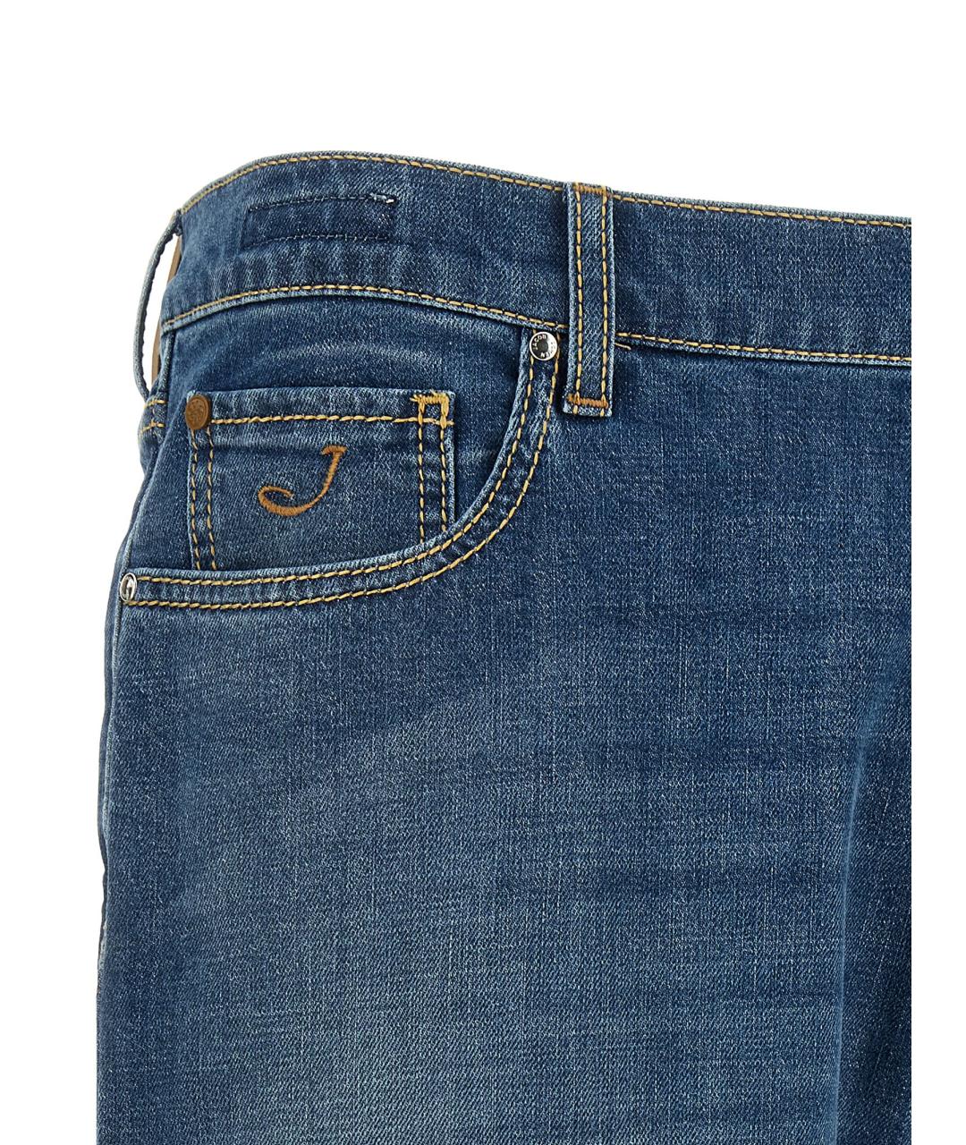 JACOB COHEN Синие хлопковые прямые джинсы, фото 5