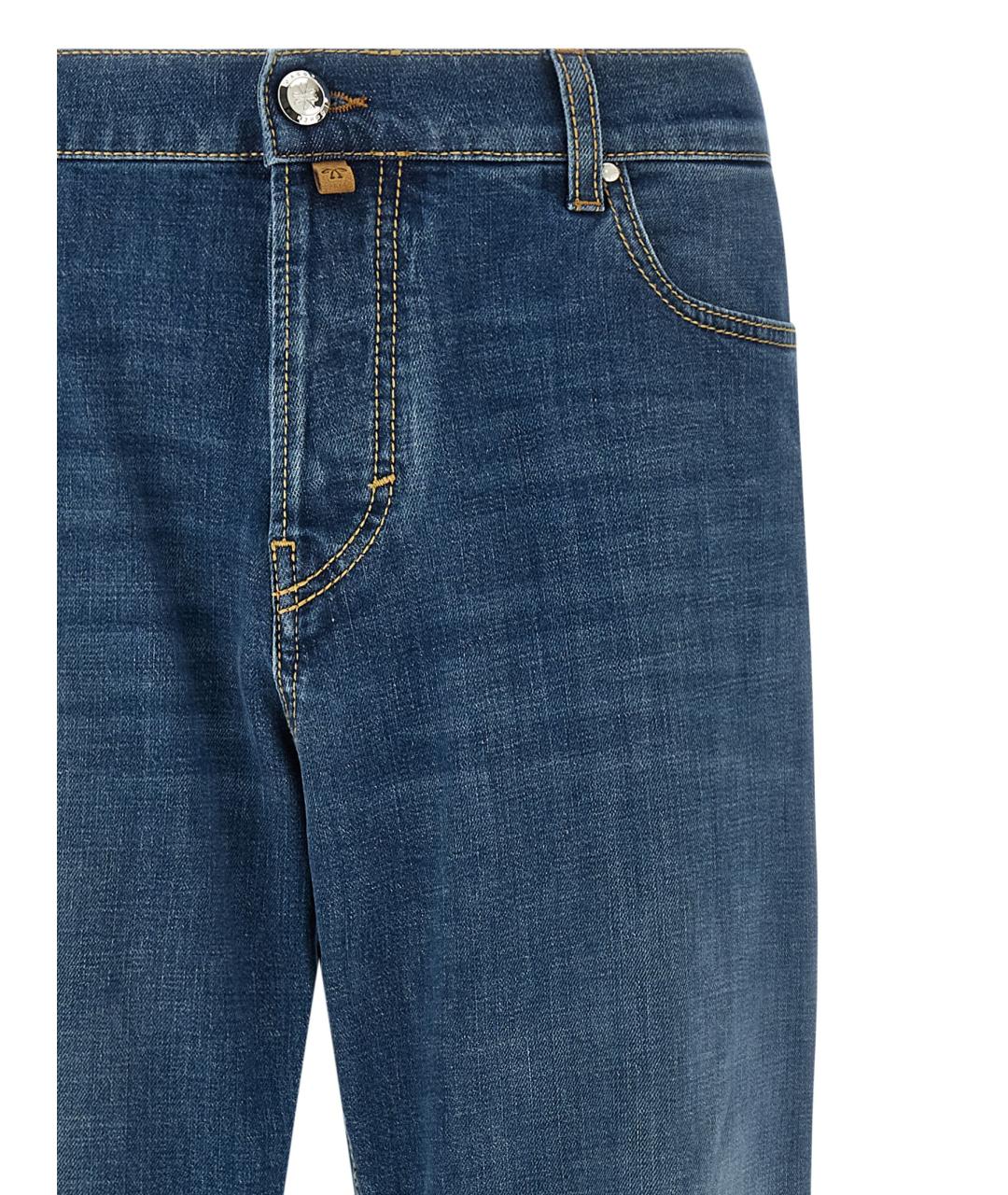 JACOB COHEN Синие хлопковые прямые джинсы, фото 3