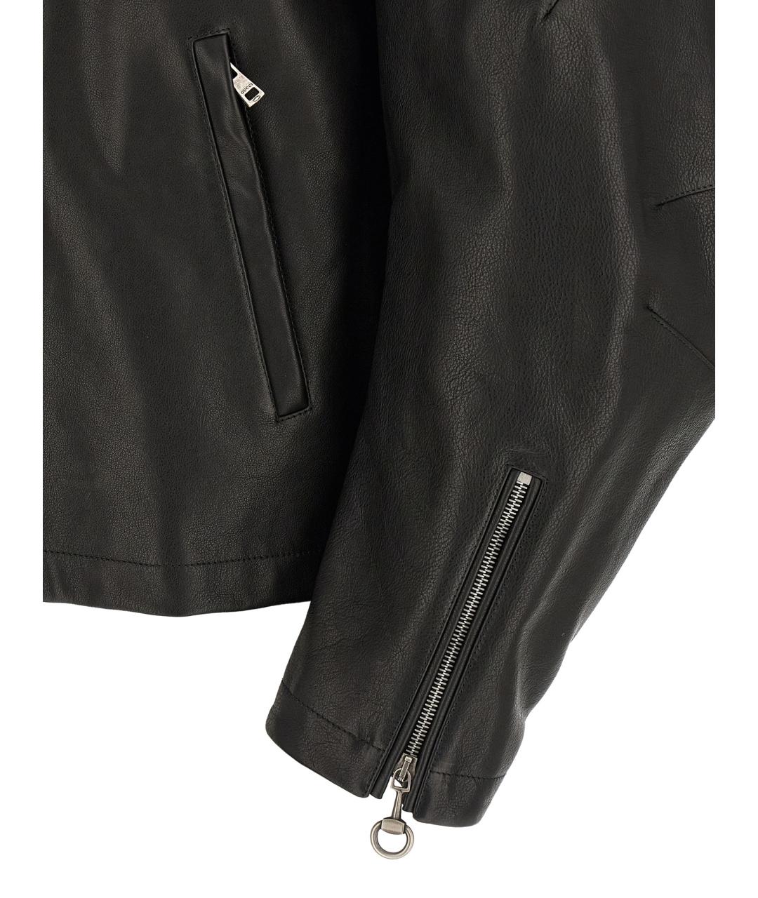 GUCCI Черная кожаная куртка, фото 4