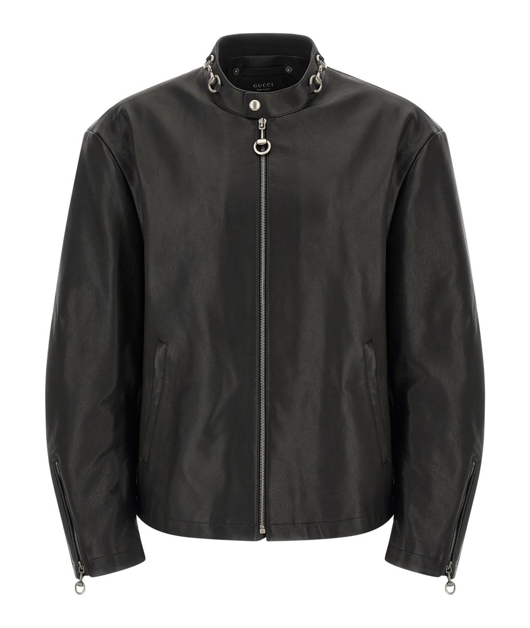 GUCCI Черная кожаная куртка, фото 1
