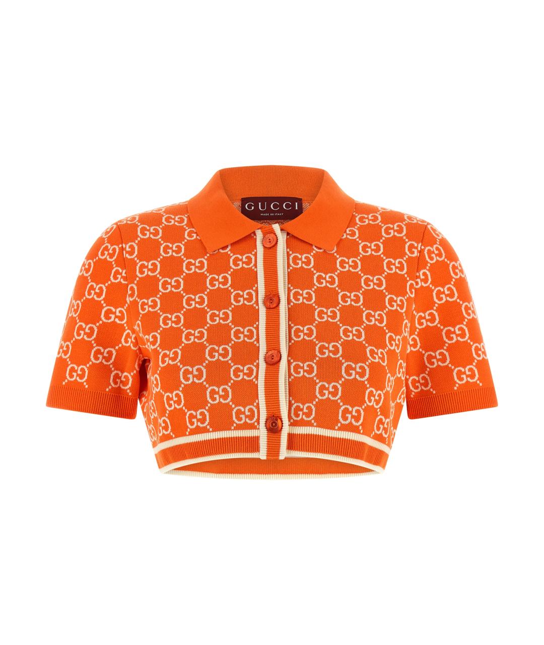 GUCCI Оранжевый хлопковый кардиган, фото 1