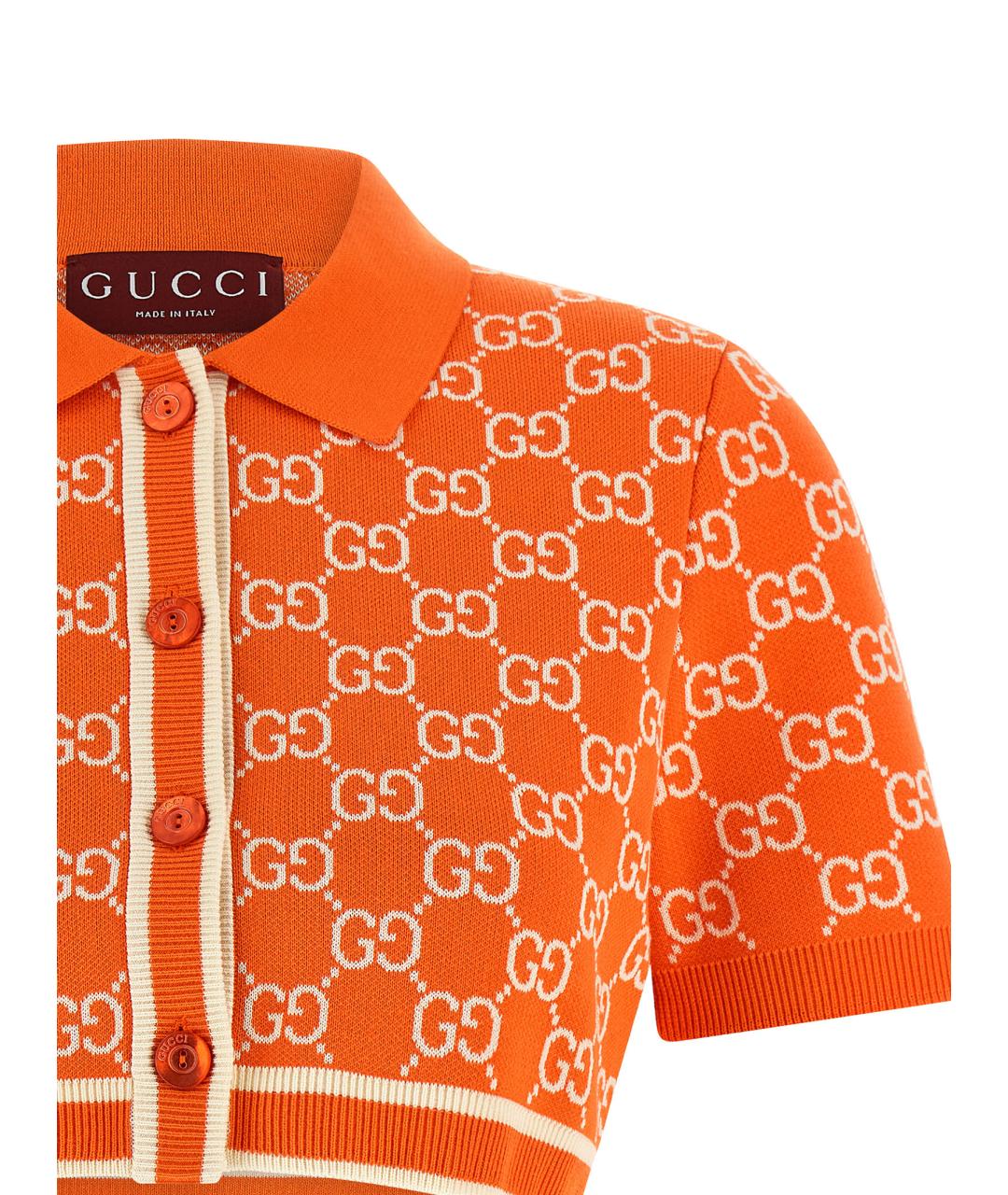 GUCCI Оранжевый хлопковый кардиган, фото 3