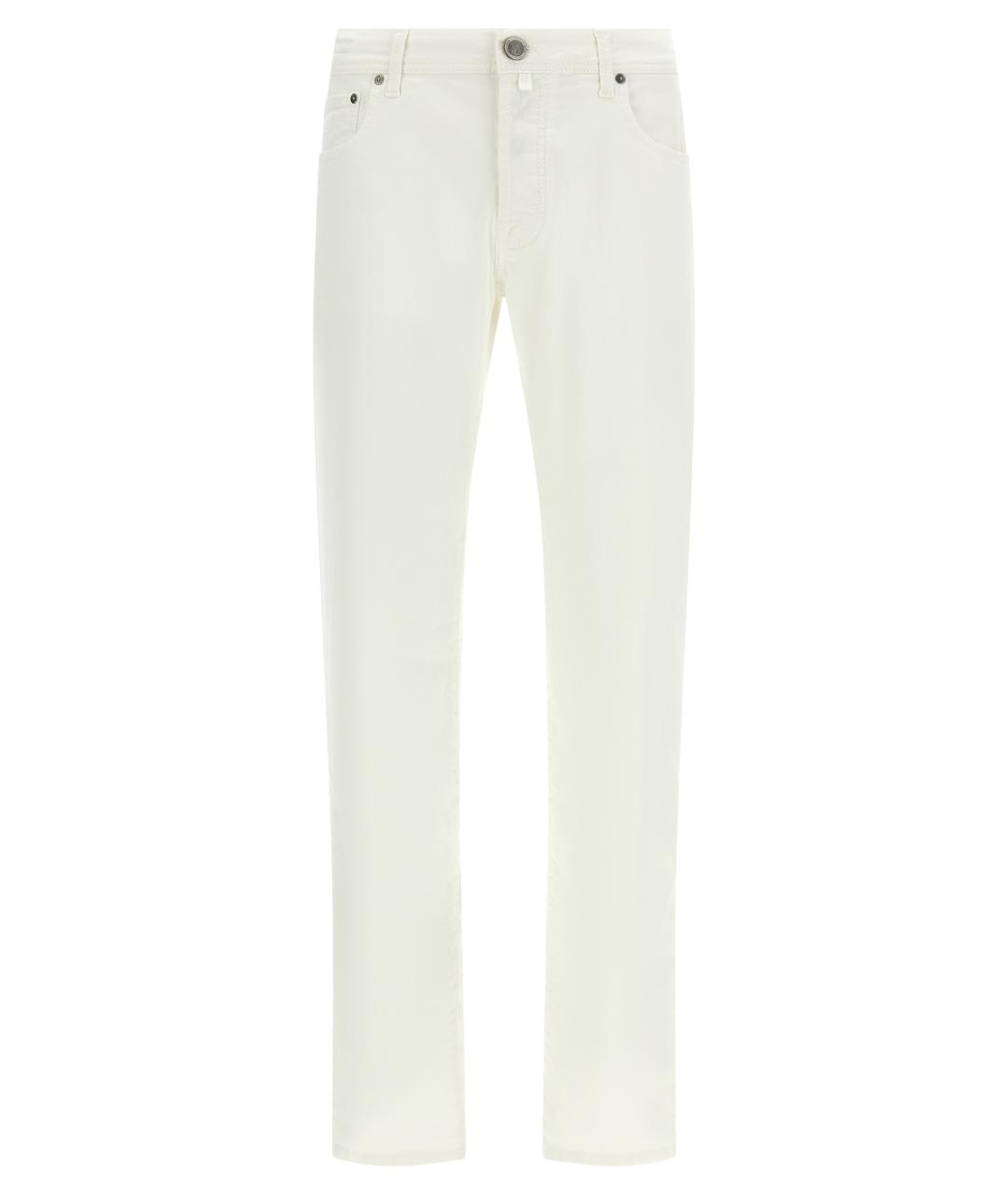 JACOB COHEN Белые хлопковые прямые джинсы, фото 1