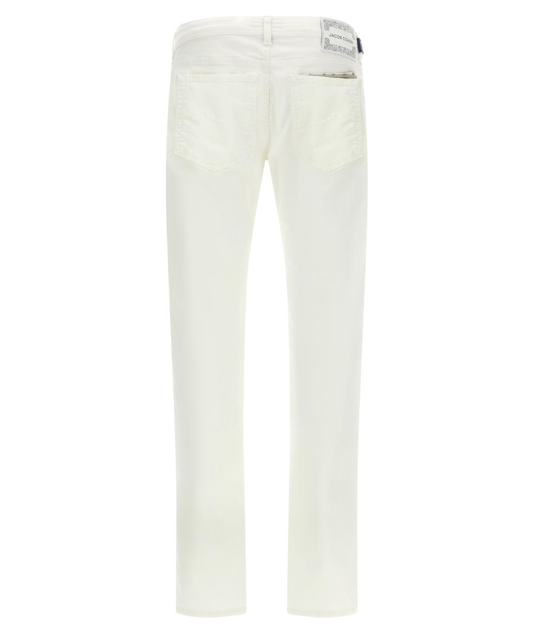 JACOB COHEN Белые хлопковые прямые джинсы, фото 2
