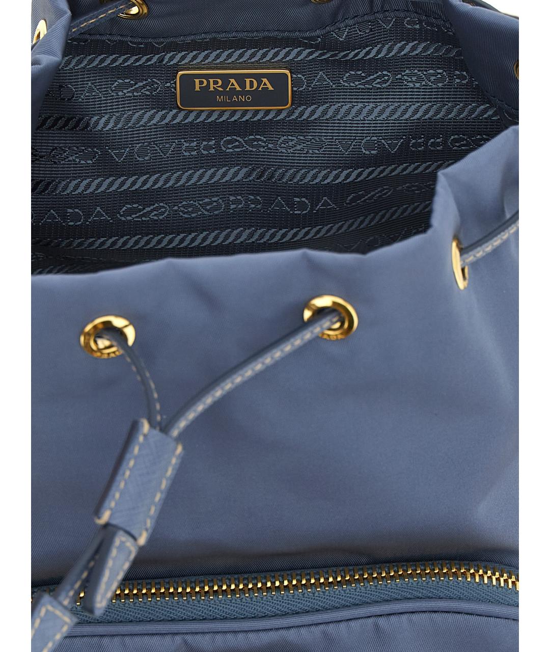 PRADA Голубая синтетическая сумка через плечо, фото 4