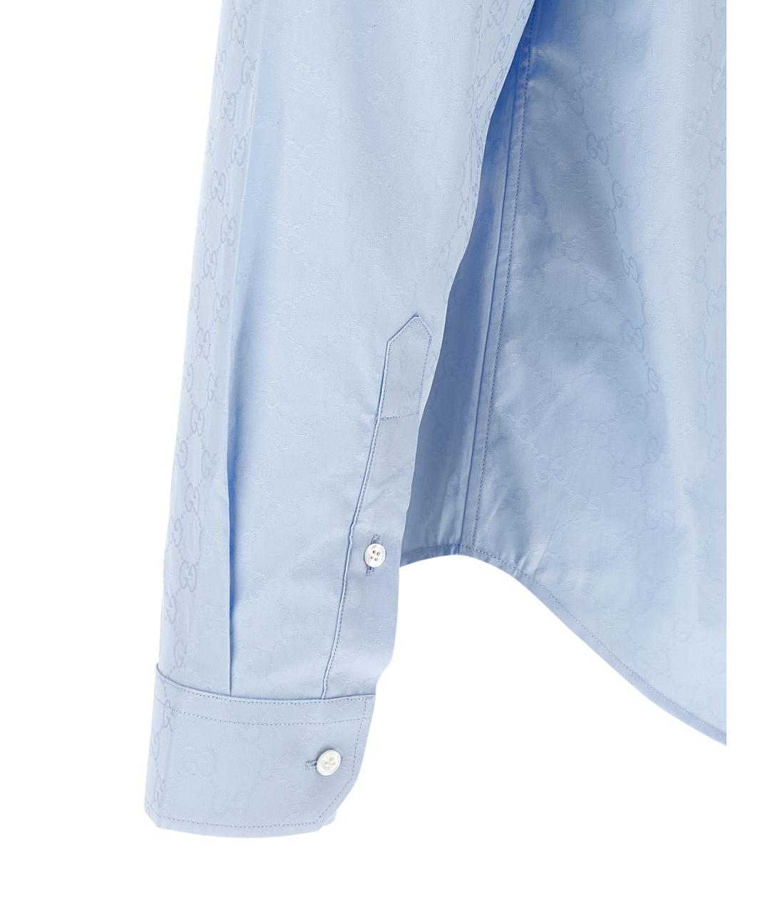 GUCCI Голубая хлопковая кэжуал рубашка, фото 4