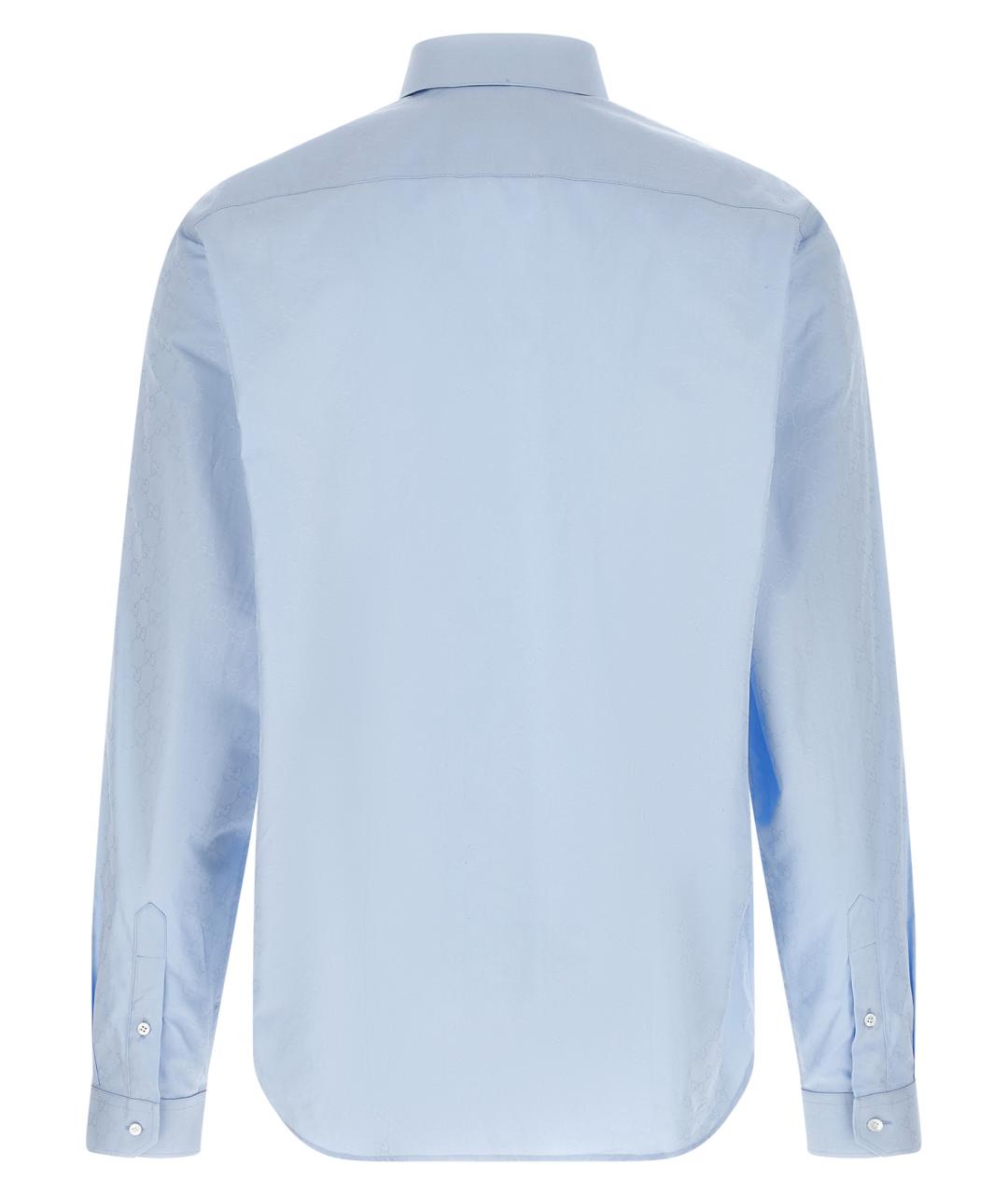 GUCCI Голубая хлопковая кэжуал рубашка, фото 2
