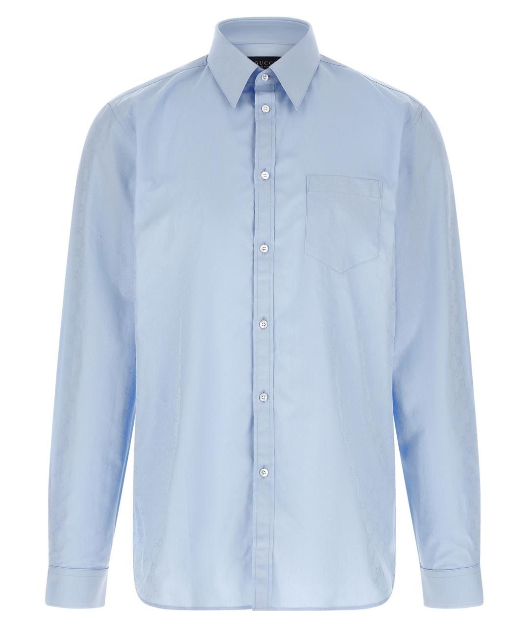 GUCCI Голубая хлопковая кэжуал рубашка, фото 1