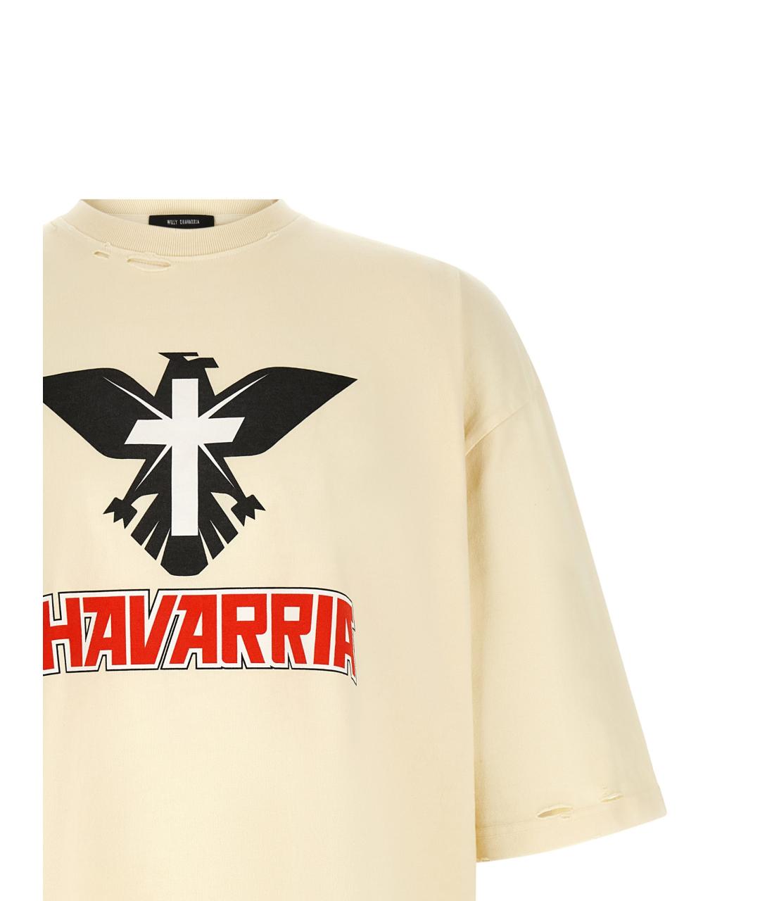 WILLY CHAVARRIA Бежевая хлопковая футболка, фото 3