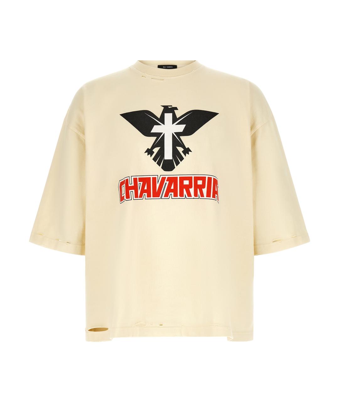 WILLY CHAVARRIA Бежевая хлопковая футболка, фото 1