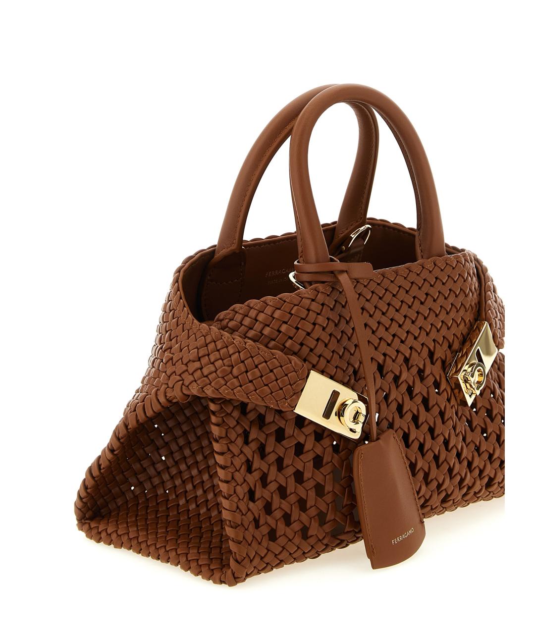 FERRAGAMO Коричневая кожаная сумка тоут, фото 3