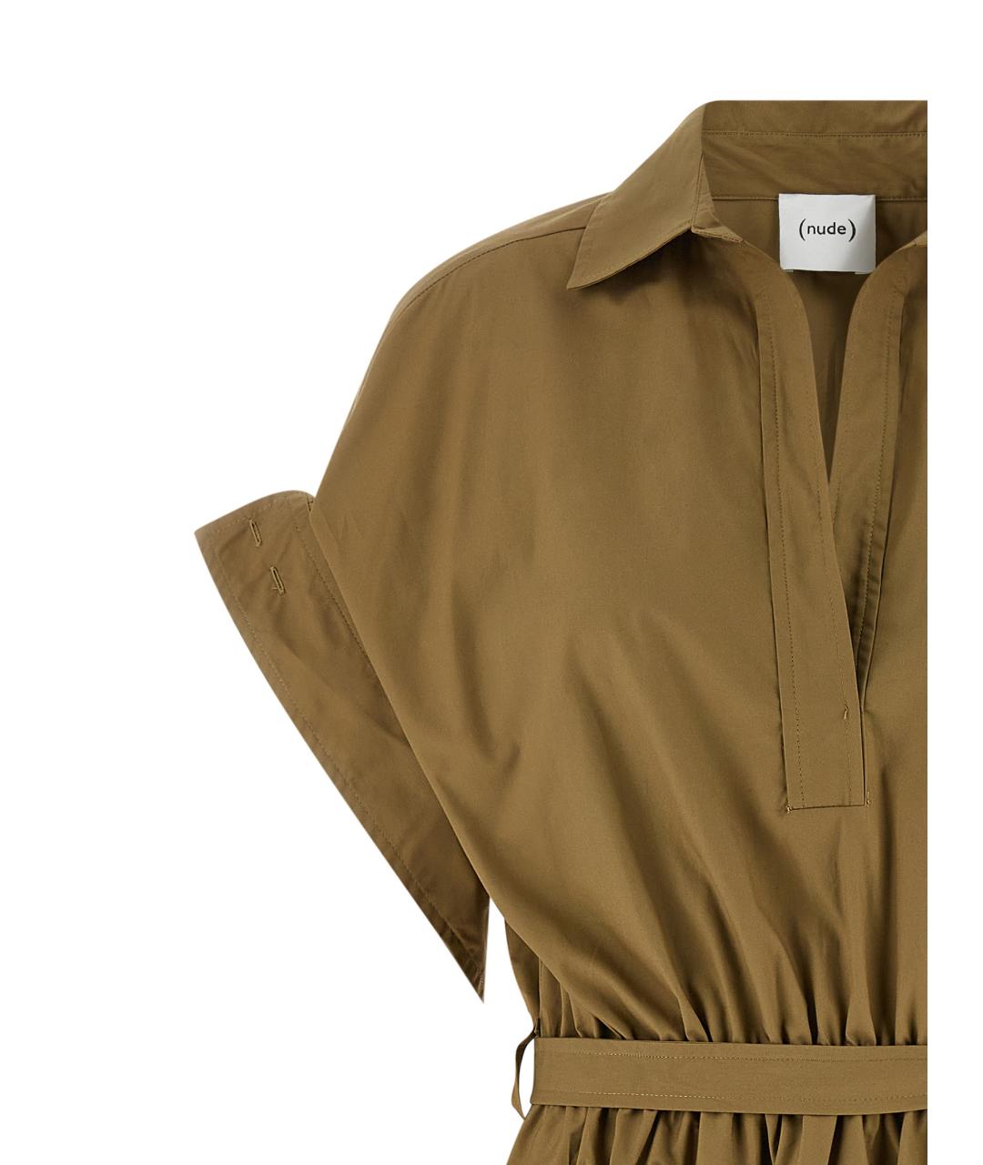 NUDE Зеленые хлопковое повседневное платье, фото 4