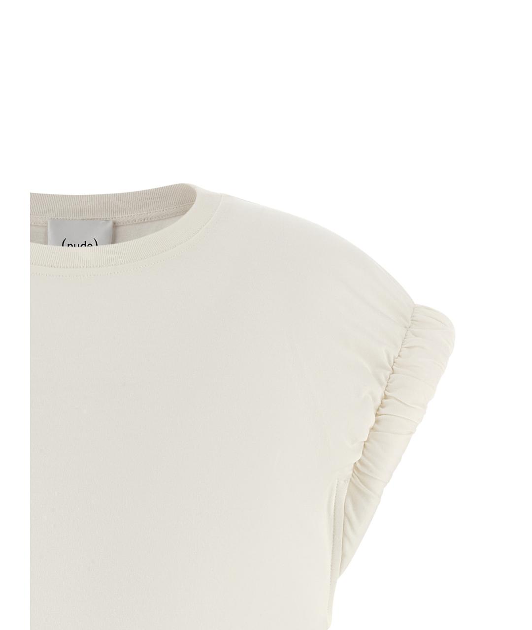 NUDE Белая хлопковая футболка, фото 3